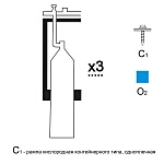 Газовая рампа кислородная РКР-  3с1 (3 бал.,одноплеч.,редук.БКО 50-4) стационарн.